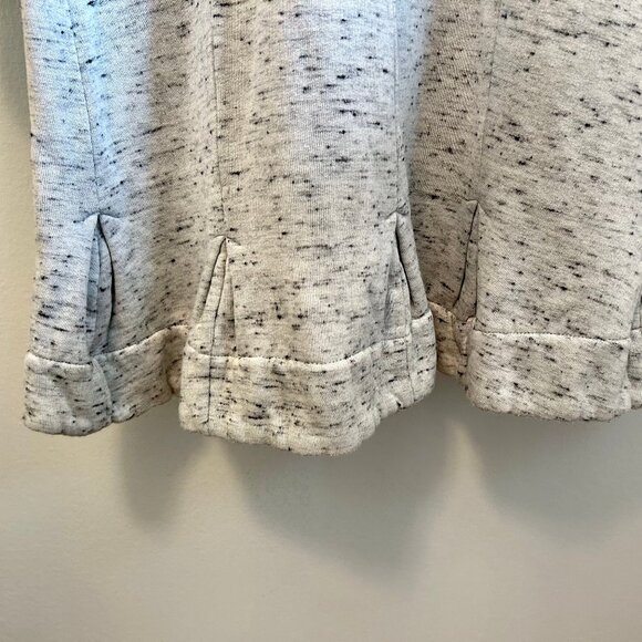 Carven Long Sleeve Sweatshirt Dress Ruffle Hem Gray Back Zip Womens Size Large - Picture 10 of 15